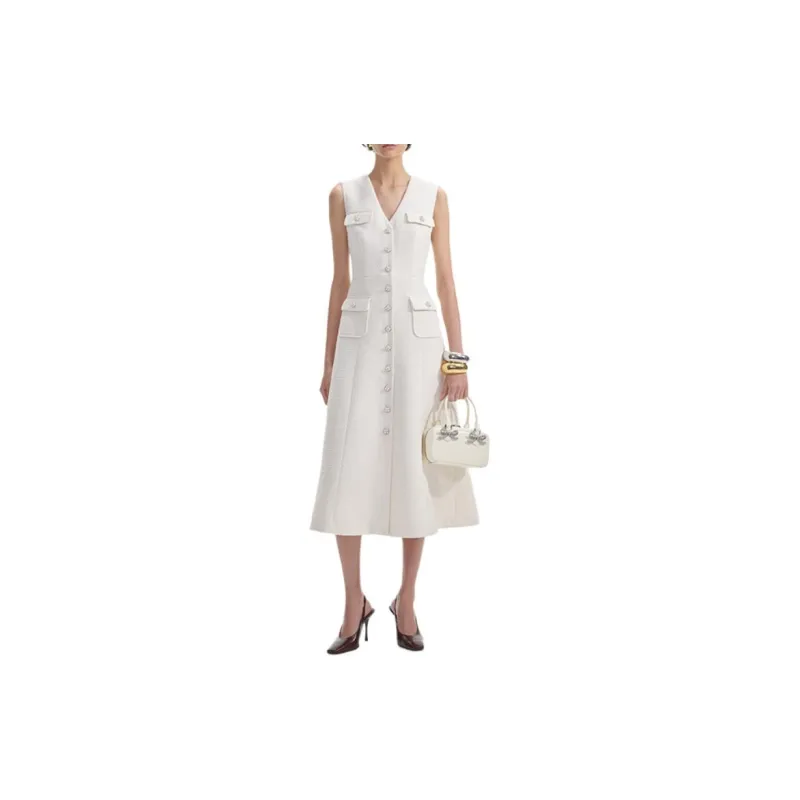 Self-portrait Tinsel Bouclé Midi Dress-1