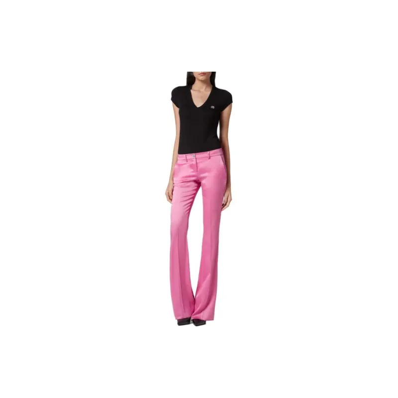 PHILIPP PLEIN Flared Satin Trousers-1