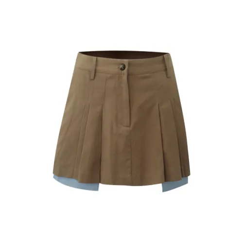 Little pull Casual Short Skirts Women's Coffee