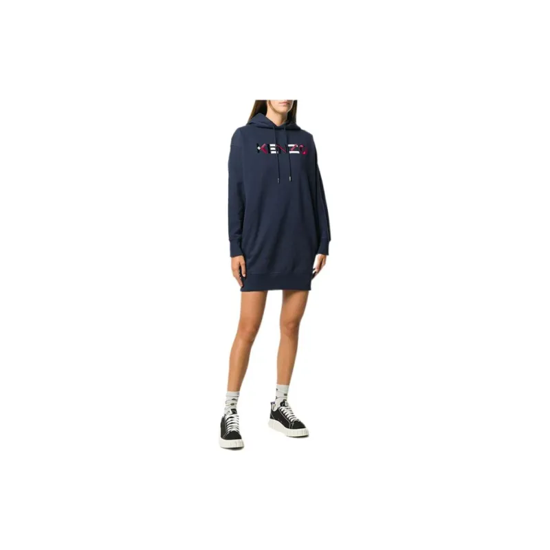 KENZO Long Sleeved Dresses Women's Blue-1