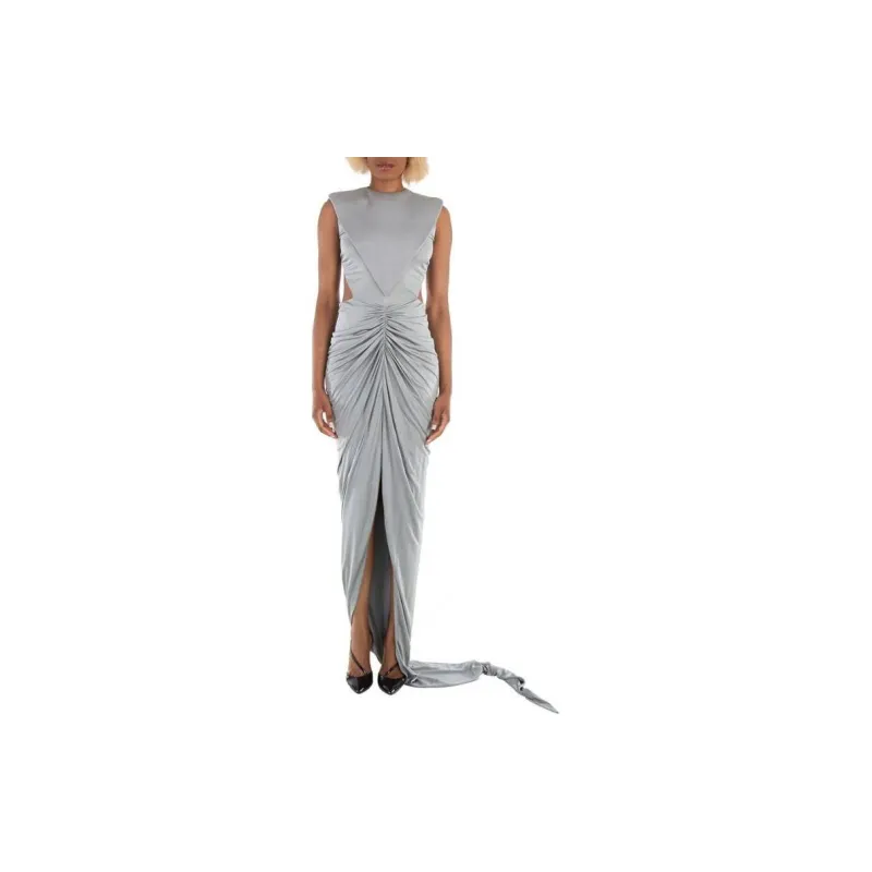 Burberry Sleeveless Dress Women's Gray-3