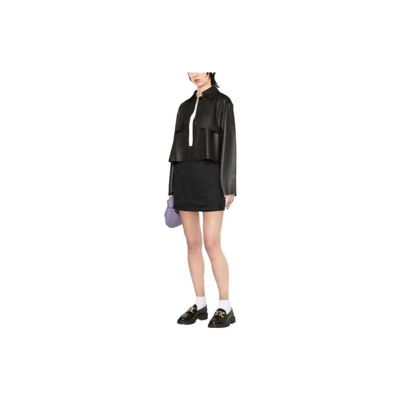 THEORY Leather Jackets Women's Black-1