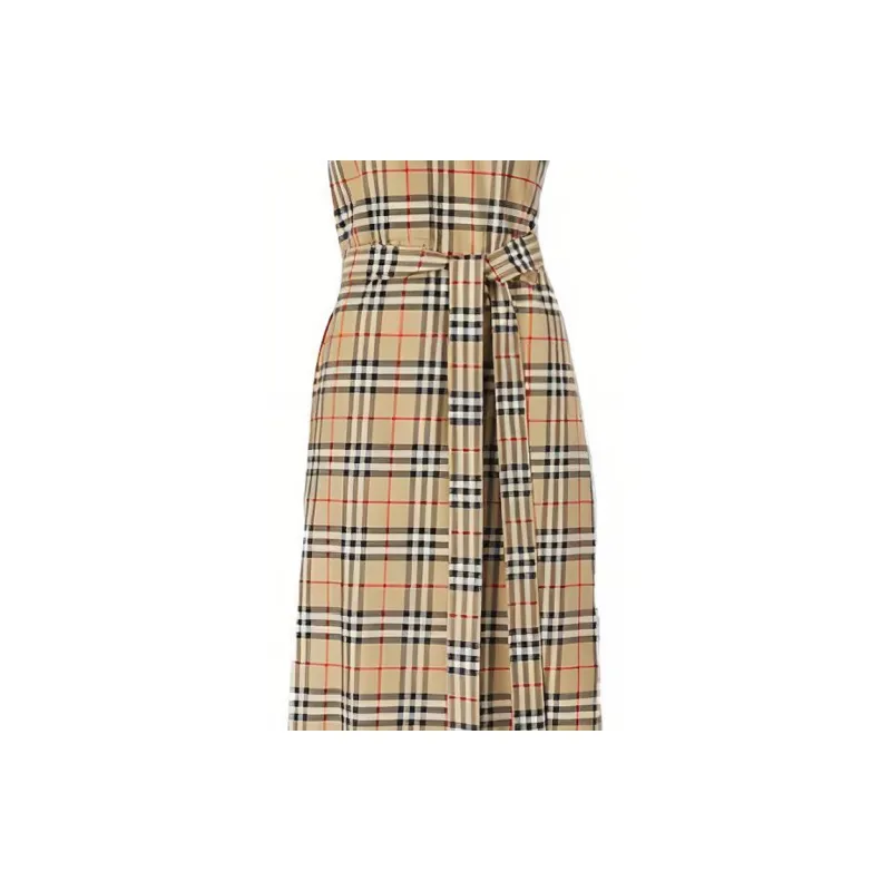 Burberry Sleeveless Dresses Women's Beige-4