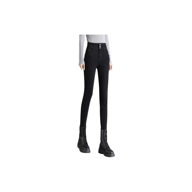 Mo Han Yi Mei Jeans Women's Black-1
