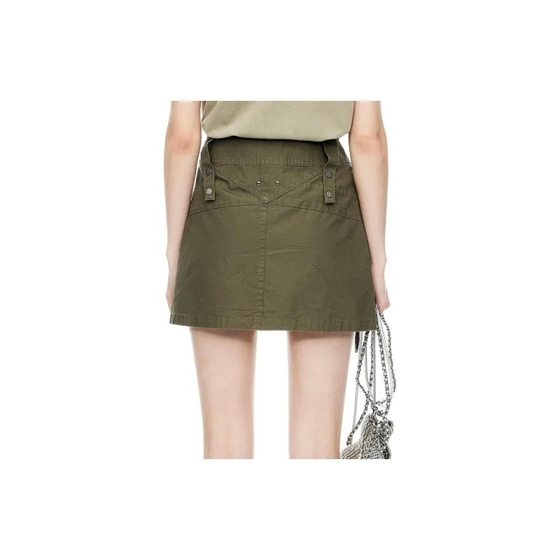 D'zzit Casual Short Skirts Women's Dark Green-3