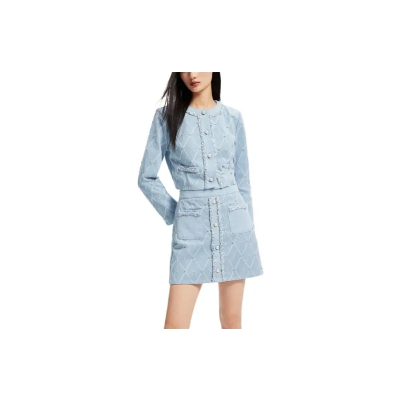 VERO MODA Skirt Set Women's Light Denim Blue-1