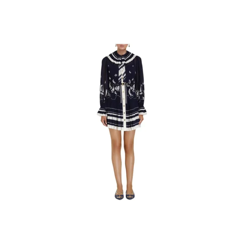 Zimmermann SS23 Long Sleeved Dress Women's Black-1