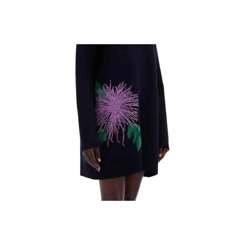 Oscar De La Renta Chrysanthemum Jacquard Jumper Dress-3