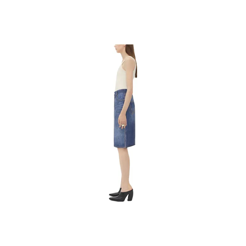 Bottega Veneta Denim Midi Skirt-3