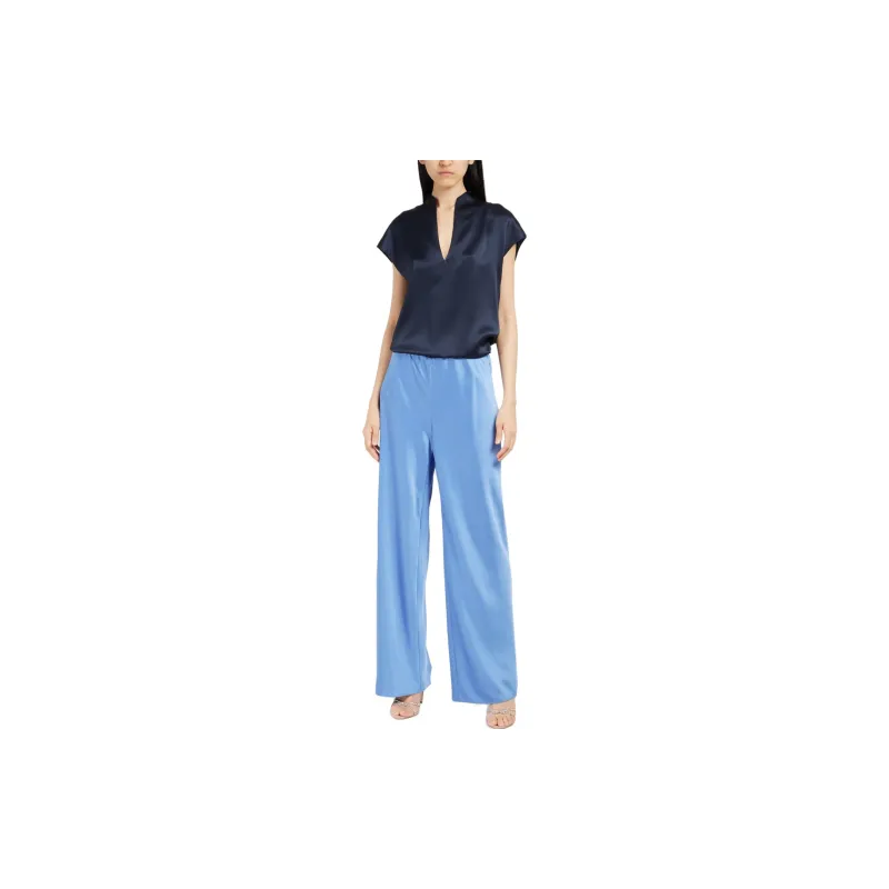 VINCE Split neck Silk Blouse-2
