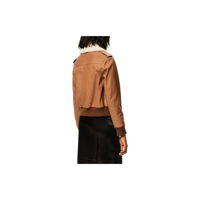 LOEWE Leather Jackets Women's Brown-2