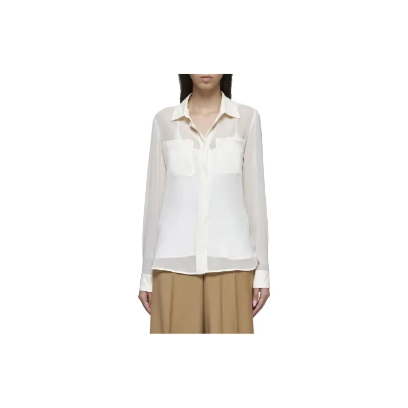 MaxMara Curved Hem Long Sleeved Shirt-1