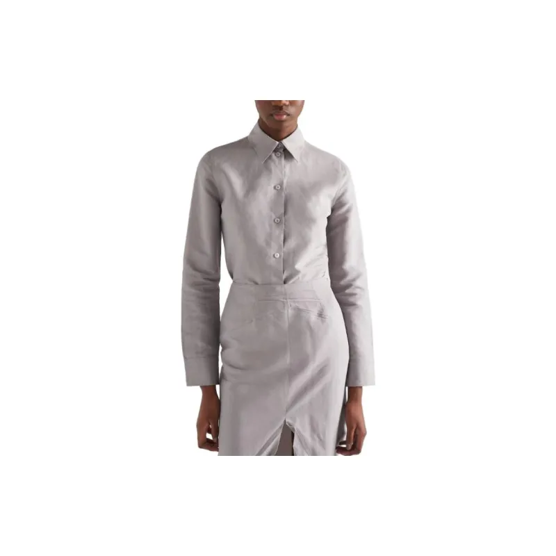 PRADA SS23 Shirt Women's Gray White Steel-1