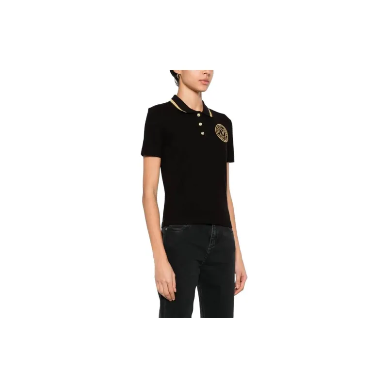 VERSACE JEANS COUTURE V Emblem Piqué Polo Shirt-3