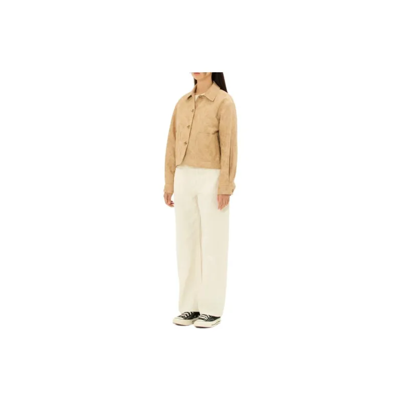 Lee Leather Jacket Women's Beige-4
