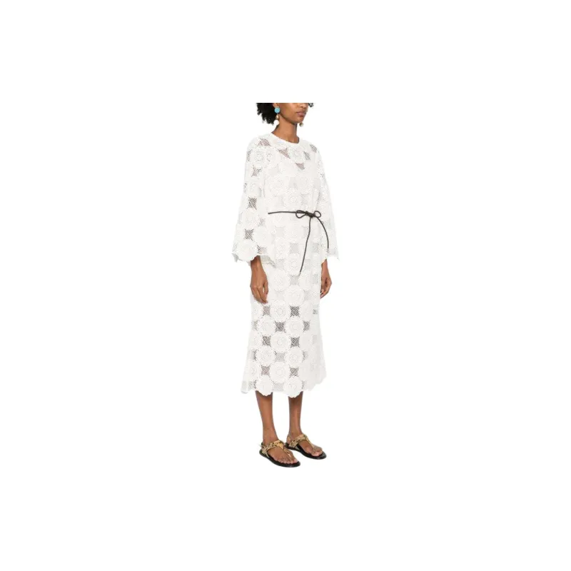 Zimmermann Belted Crochet Midi Dress-1