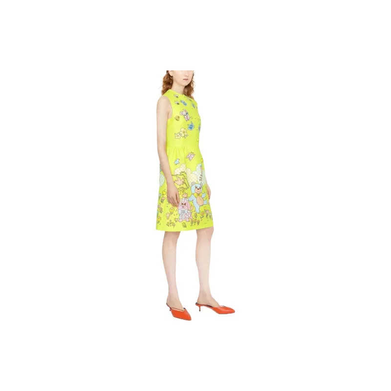 MOSCHINO Sleeveless Dresses Women's Yellow-2