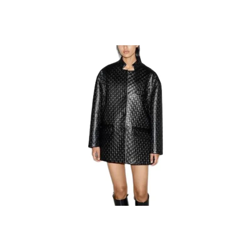GUCCI Gg Embossed Leather Jacket-2