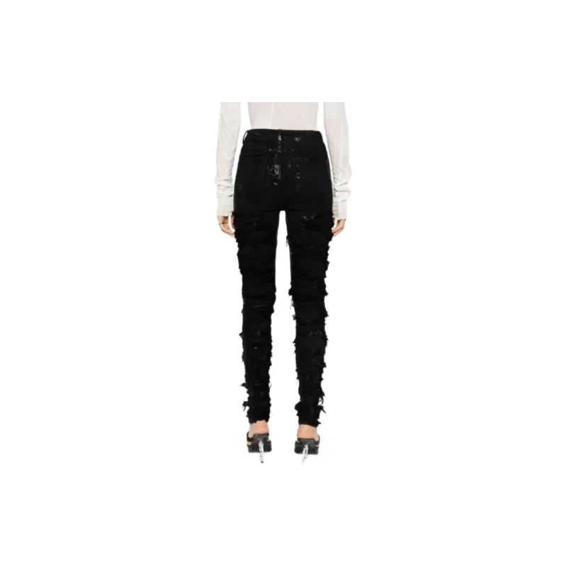 Rick Owens DRKSHDW Detroit High rise Ripped Skinny Jeans-3