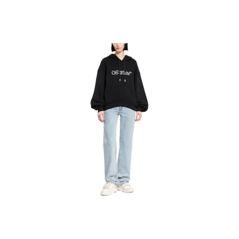 OFF WHITE Drawstring Long Sleeved Hoodie-3