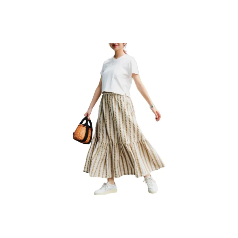 Beams Casual Long Skirt Women's Light Umber-2