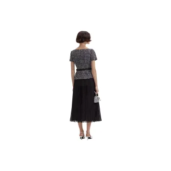 Self portrait Short Sleeved Dress Women's Black Plaid