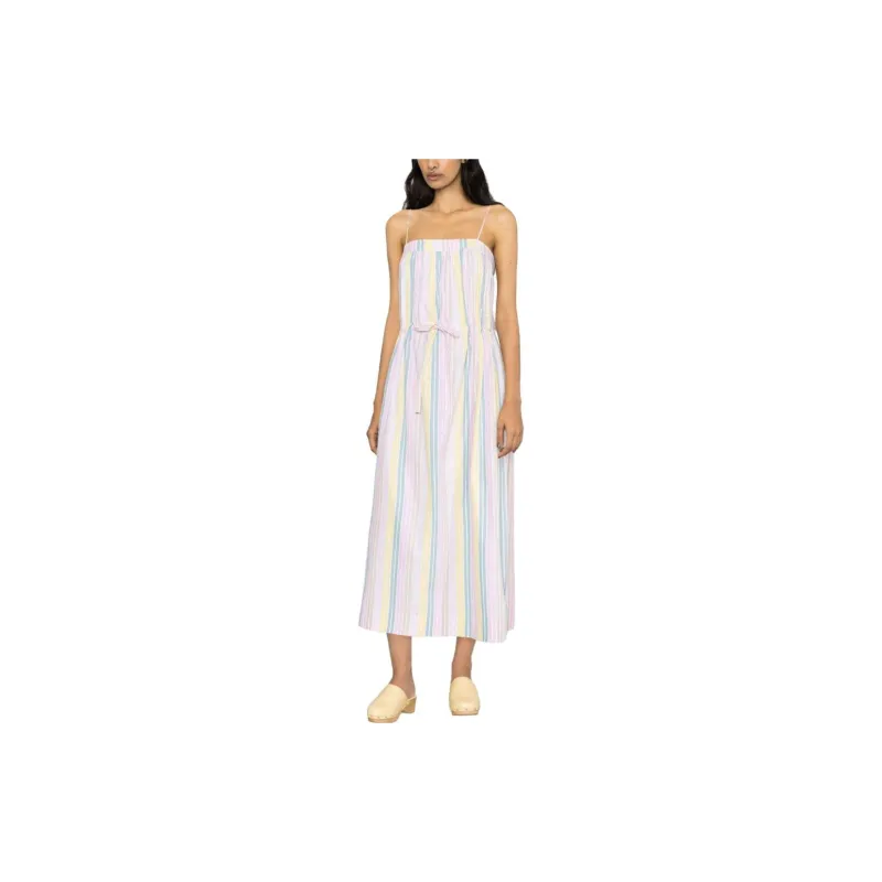GANNI Striped Organic-cotton Dress-1