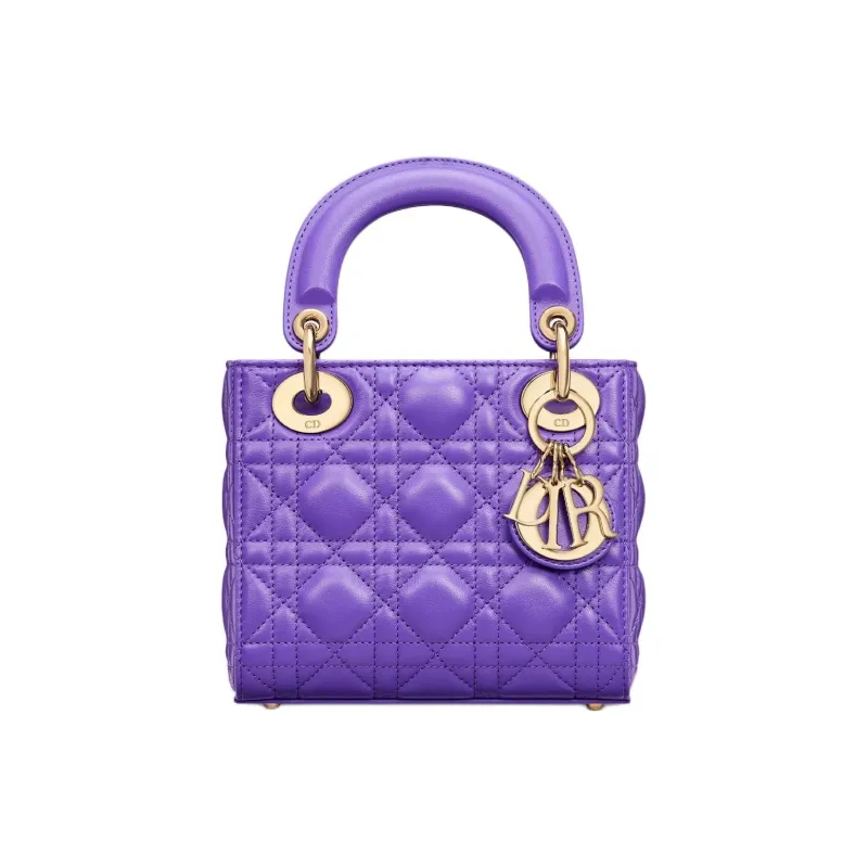 DIOR Lady Dior Lambskin Dior Bag Shoulder Bag Crossbody Bag Handbag Mini Women's Purple-0