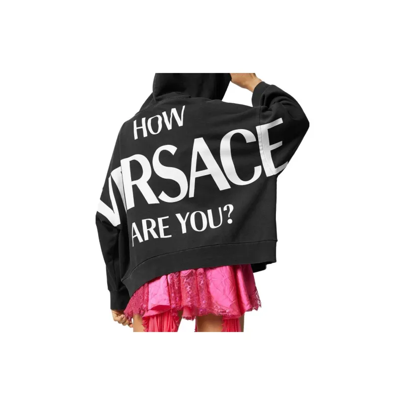 VERSACE Logo Printed Long Sleeved Hoodie-4
