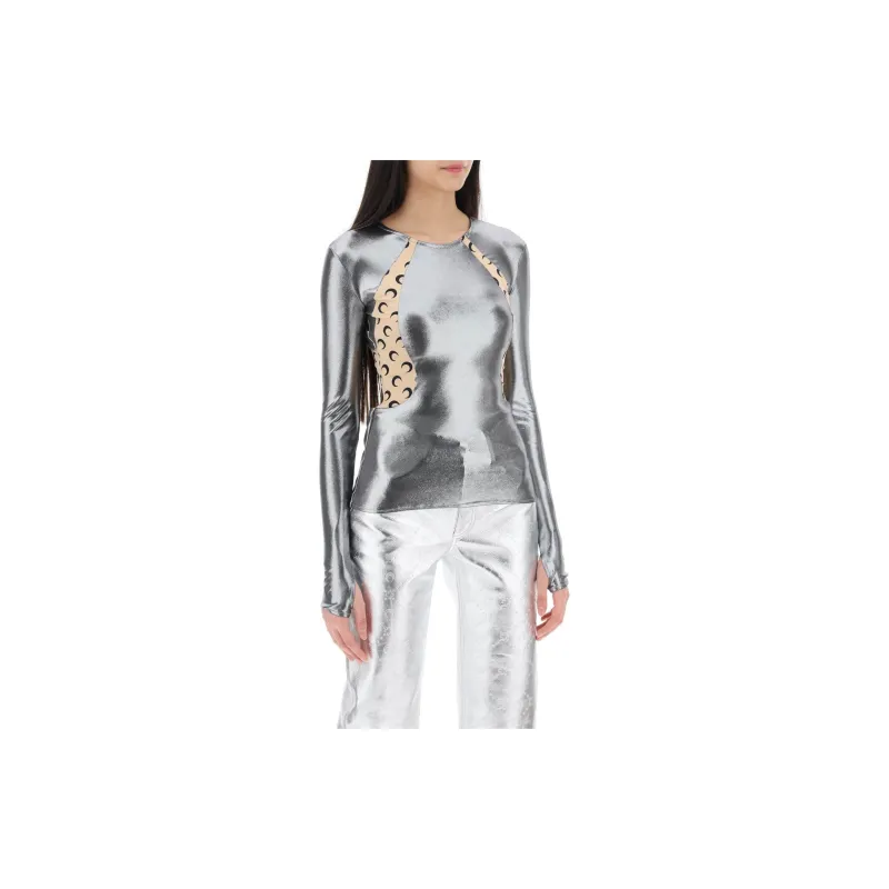 Marine Serre Crescent Moon Panelled Crewneck Jersey Top-3