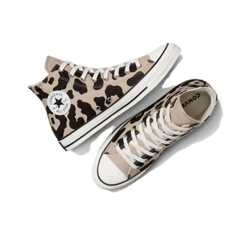 Converse Chuck Taylor All Star Anti-Slip Wear-Resistant High-Top Canvas Shoes Unisex Beige Black-3