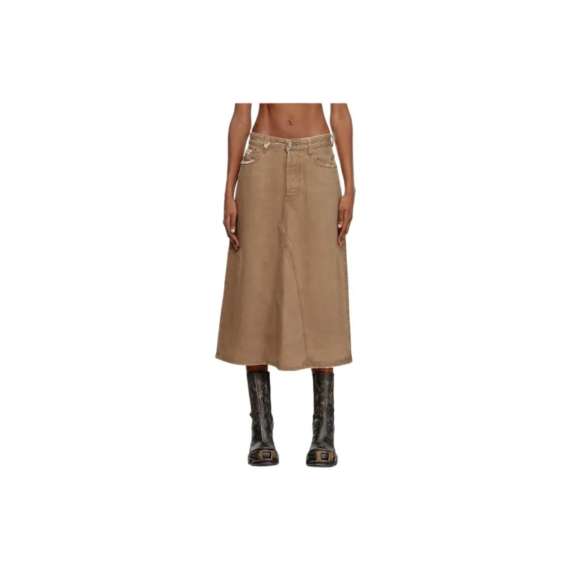 DIESEL FW24 Denim Long Skirts Women's Brown-2