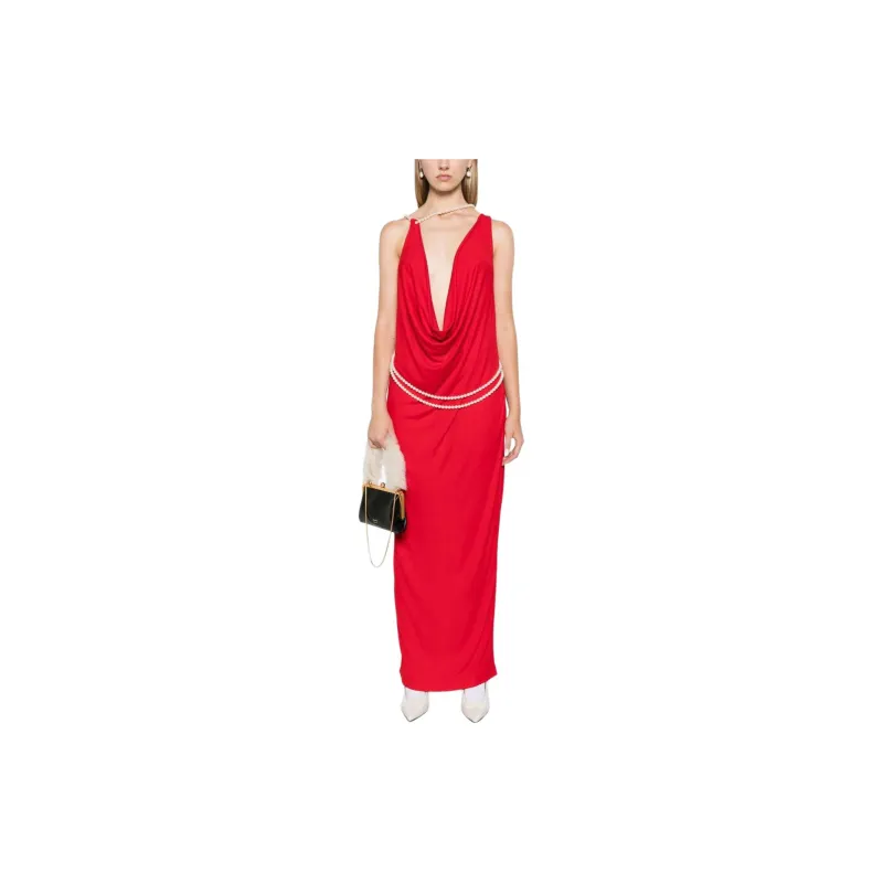 MOSCHINO Beaded-trim Maxi Dress-1
