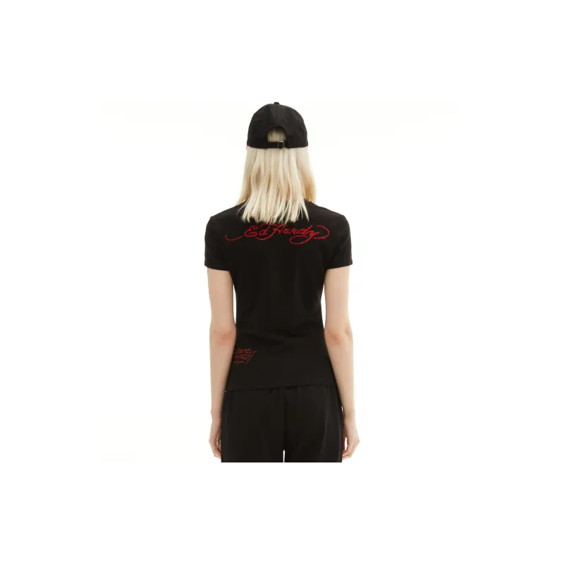 Ed Hardy T Shirts Women's Black E1OSW126-2