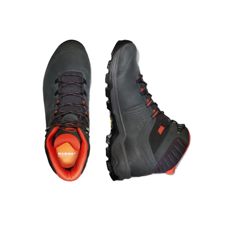 MAMMUT Mercury 4 Anti Slip Wear Resistant Mid Top Hiking Shoes Men's Black Orange-3
