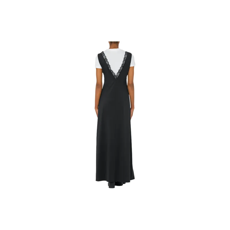 MOSCHINO Logo-Printed V-Neck Layered Maxi Dress-2