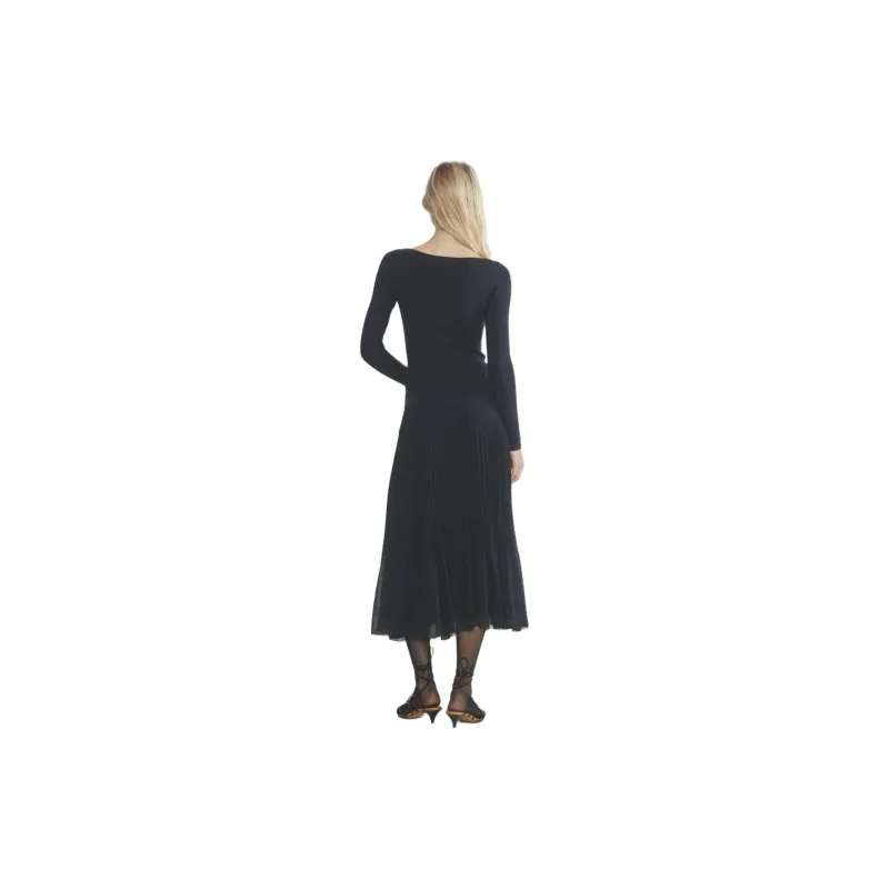 ARITZIA Wilfred New Twirl Pleated Skirt Casual Long Skirts Women's Dark Night Navy/Blackout Navy-4