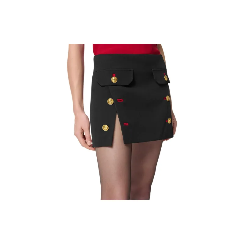 VERSACE Medusa Head Button Mid Rise Mini Skirt-4