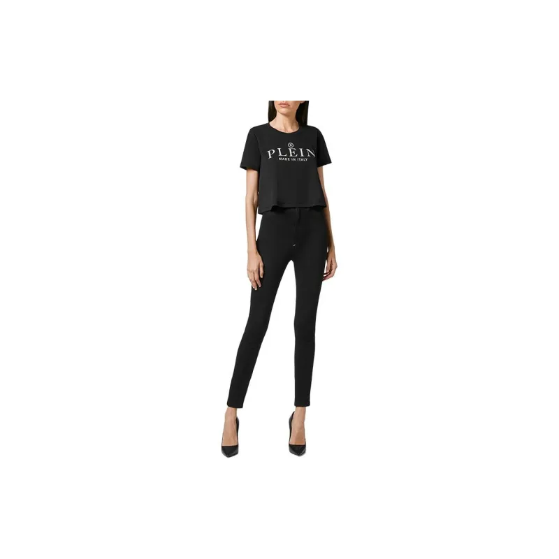 PHILIPP PLEIN Iconic Plein Short sleeve Cropped T shirt-3