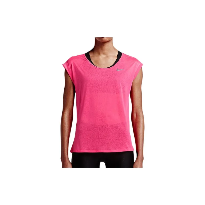 Nike Batwing Sleeve T Shirt Women's Rose Red-3