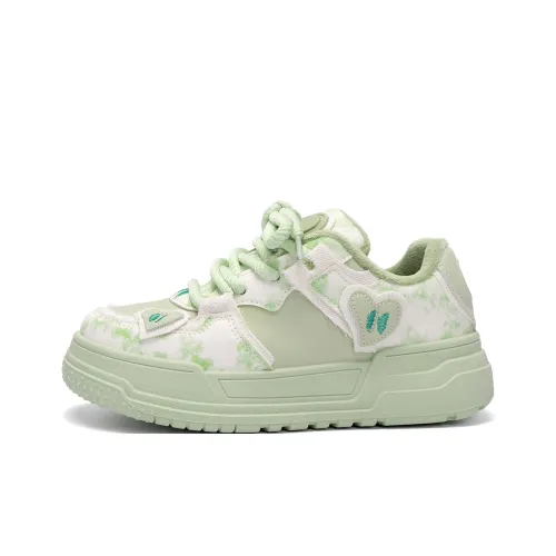 HUANQIU Skateboard Shoes Women's Low-Top Mint Green