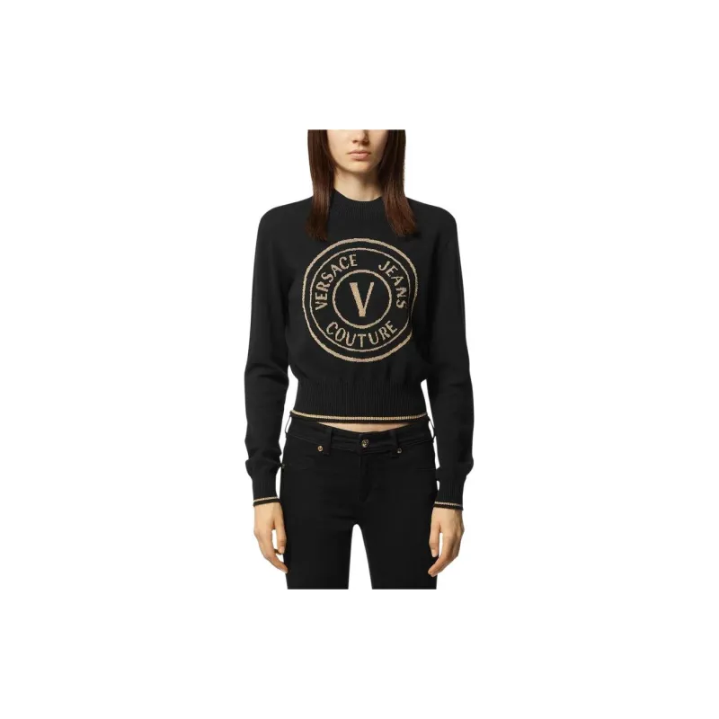 VERSACE JEANS COUTURE Logo intarsia Cotton Jumper-4