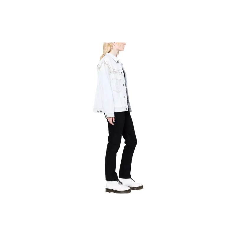 PINKO FW22 Denim Jacket Women's Light Blue-3