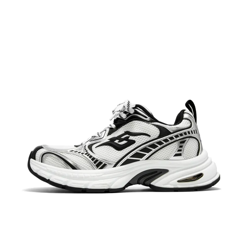 SENGUOGUO Anti Slip And Wear Resistant Height Increasing Low Top Chunky Sneakers Unisex Silver-0
