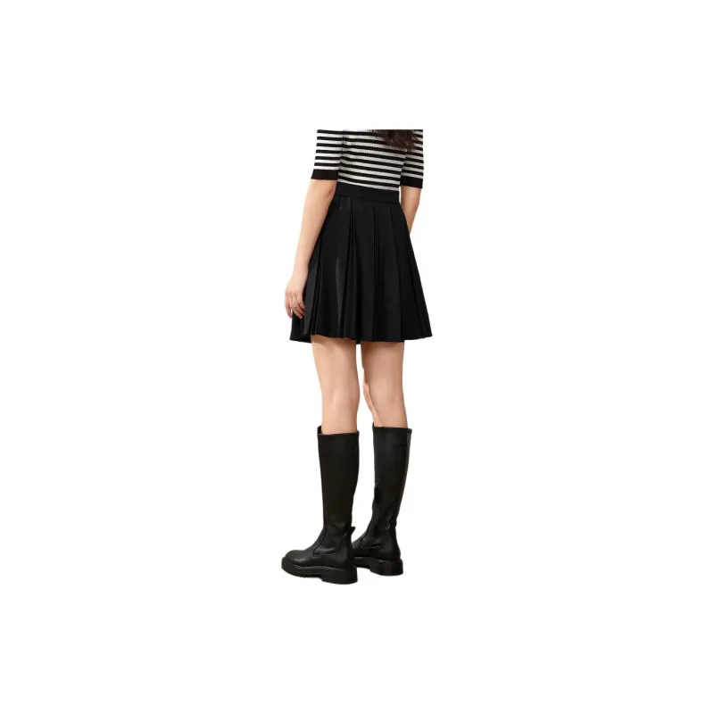 JZ. ANNAKRO Casual Short Skirts Women's Plain Black-2