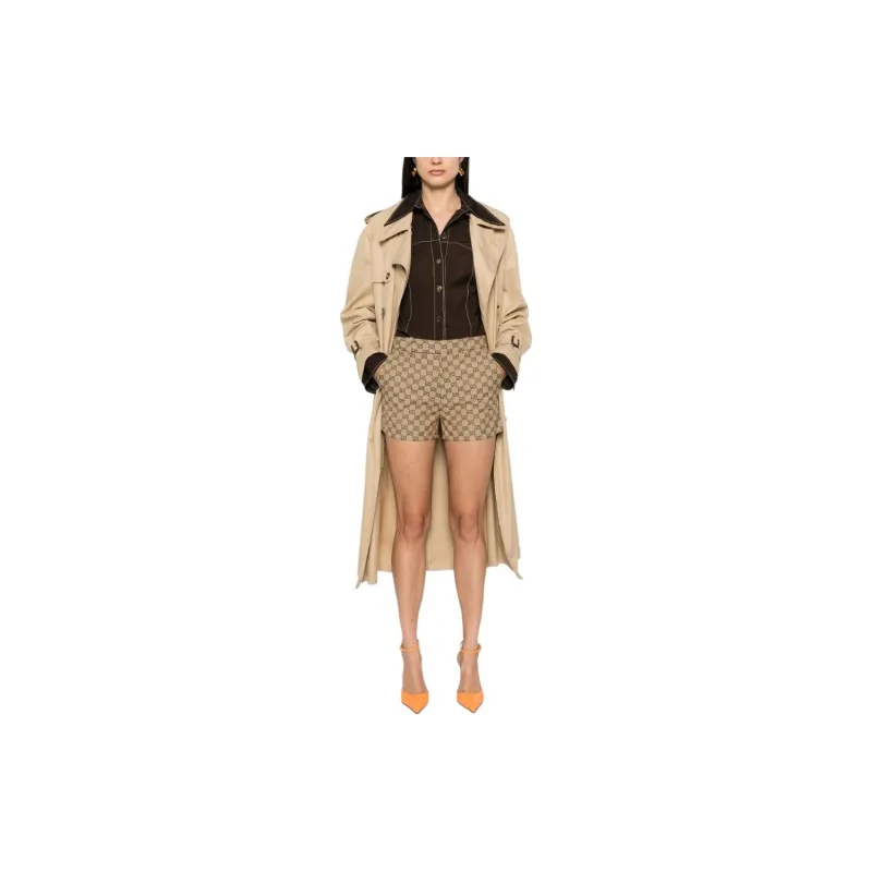 GUCCI Logo Shorts Beige And Ebony-4