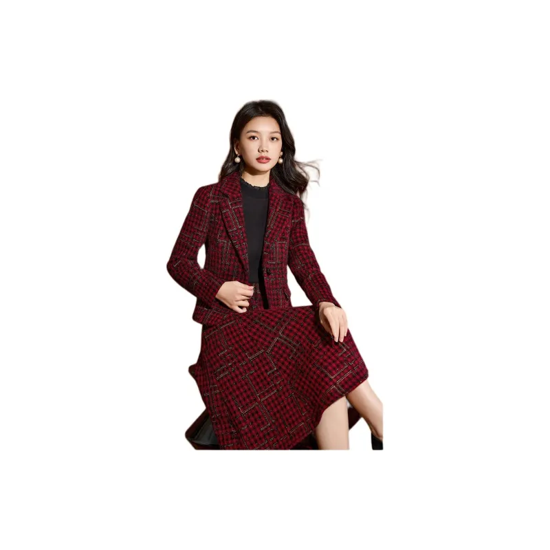 Mylan Two Piece Skirt Sets Women's Red-1