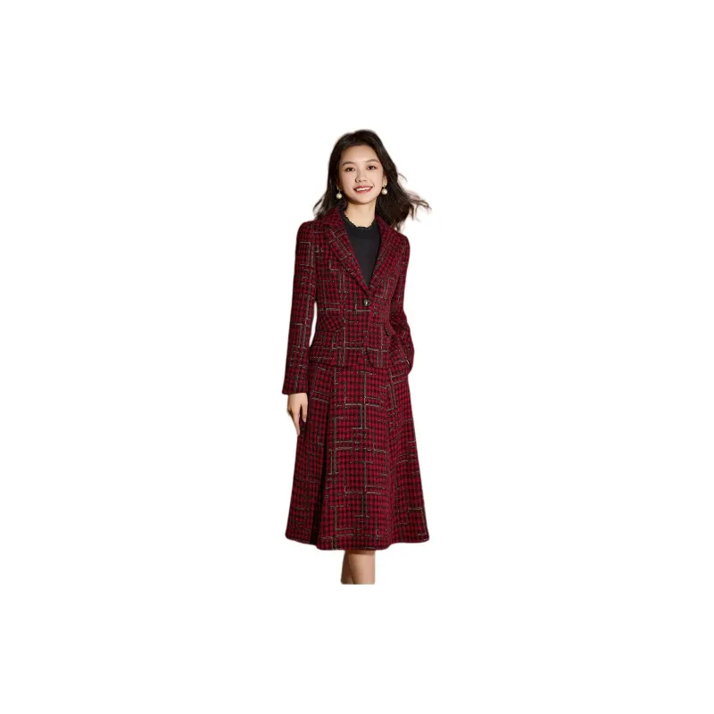 Mylan Two Piece Skirt Sets Women's Red-4