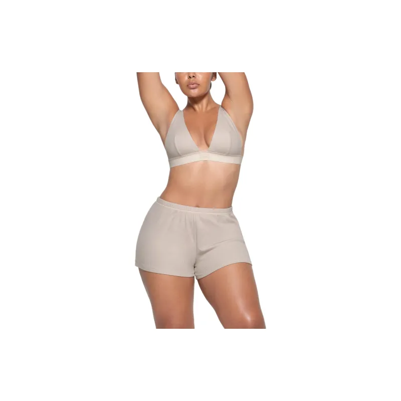 SKIMS COTTON RIB SHORT SHORT Casual Shorts Women's STONE/Stone Color-1