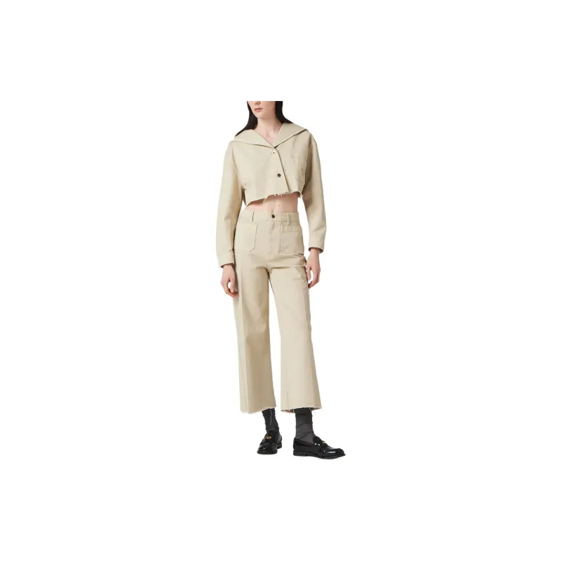 MIU MIU SS24 Casual Pants Women's Chalk White-1